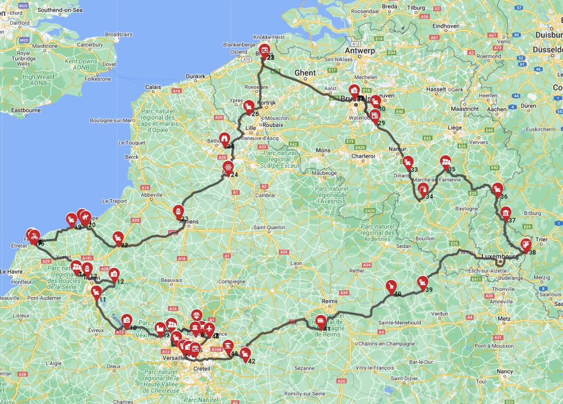 Paris roundtrip - French Trails  European Discoveries to Belgium and Luxembourg
